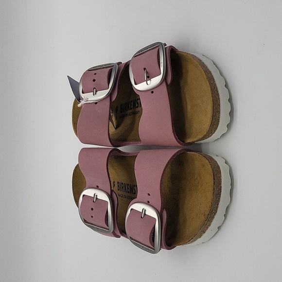 556- Birkenstock Arizona Big Buckle Sandals Pink Leather Size 36 EU / 5 US NWT - Picture 4 of 11